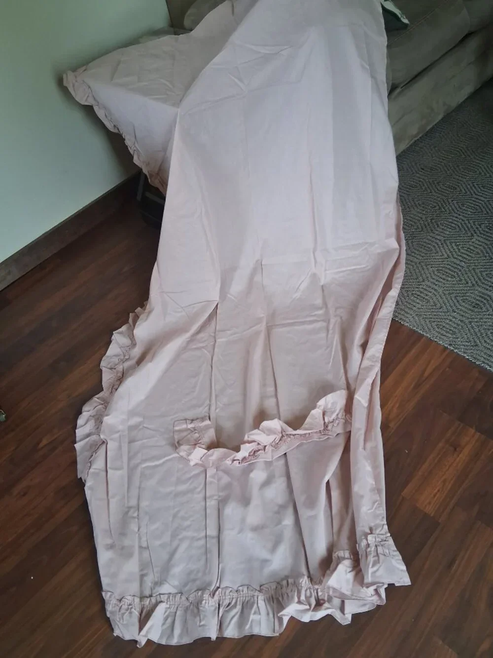 J.C. PENNY Home 50W x 84L Dusty Rose Cotton Blend UNLINED Drapes. Set of 2